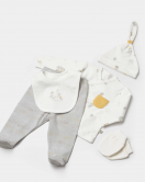 Bibaby Biorganic Penguin Club 5 Parça Hastane Çıkış Seti 62351 Ekru Gri