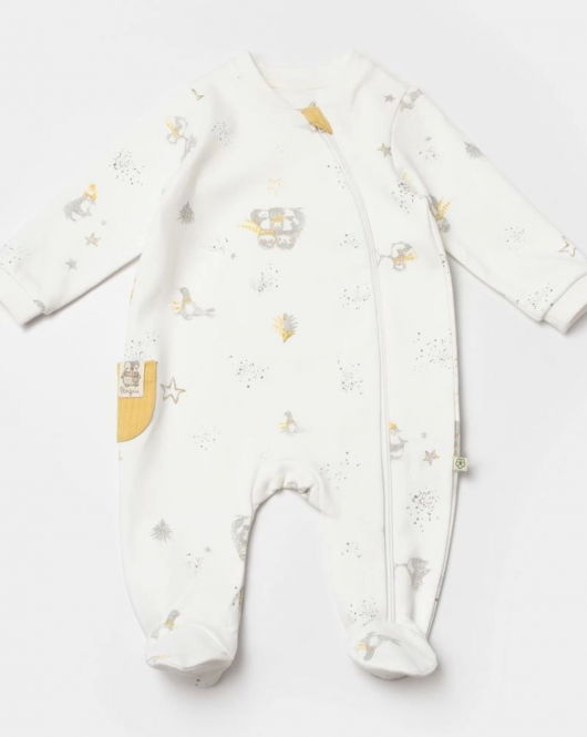 Bibaby Biorganic Penguın Club Bebek Tulum 60775 Ekru Gri