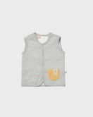 Bibaby Biorganic Penguin Club Yelek 61511 Ekru Gri