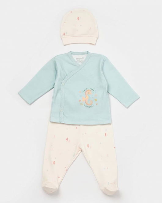 Bibaby Biorganic Save The Seahorse 3'Lü Set 73330 Bej-Mint