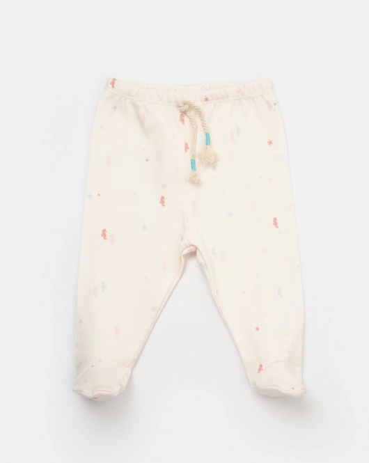 Bibaby Biorganic Save The Seahorse Patikli Pantolon 57914 Bej-Mint