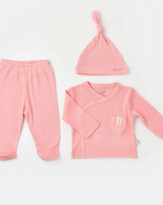 Bibaby Biorganic Soft Modal 3'Lü Zıbın Set 73293 Pembe