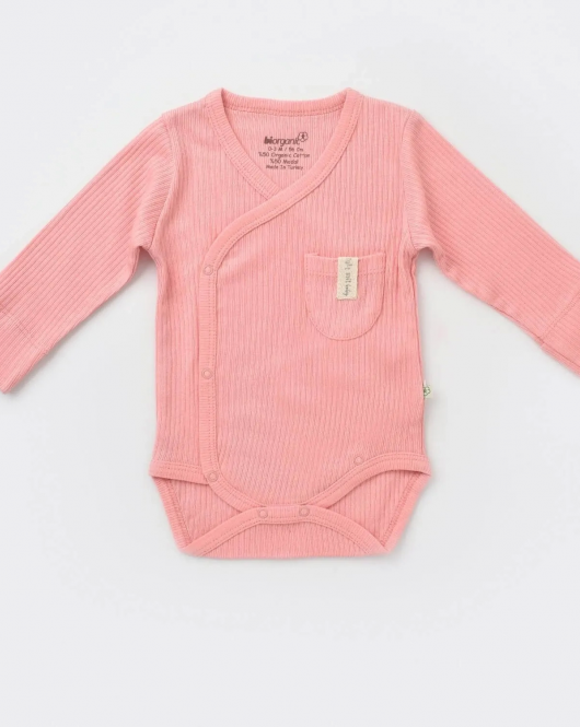 Bibaby Biorganic Soft Modal Eldivenli Kruvaze Body 56904 Pembe