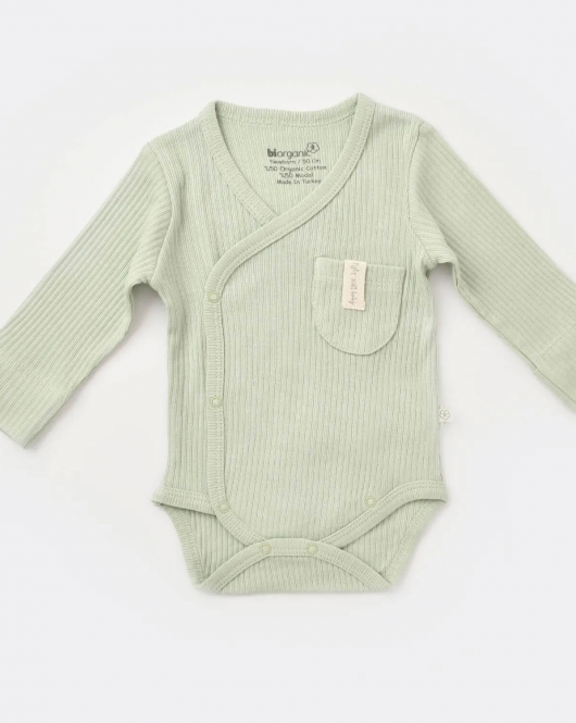 Bibaby Biorganic Soft Modal Eldivenli Kruvaze Body 56904 Yeşil