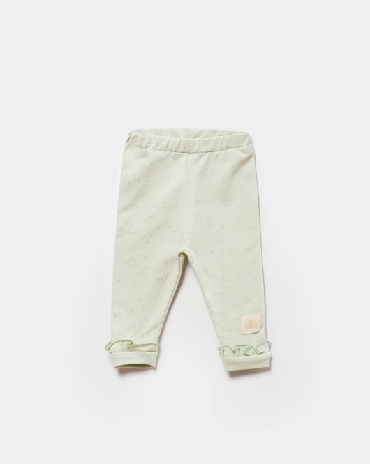 Bibaby Biorganic Tıny Bırds Patiksiz Pantolon 57876 Ekru Yeşil