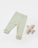 Bibaby Biorganic Tıny Bırds Patiksiz Pantolon 57876 Ekru Yeşil