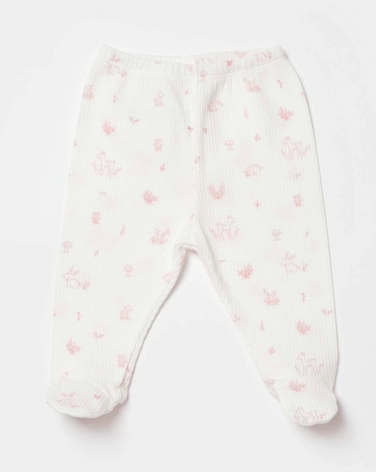 Bibaby Biorganic Waffle Deer And Bird Patikli Pantolon 57896 Ekru Rose