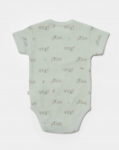 Bibaby Biorganic Waffle I Love My Mama Kısa Kol Body 56982 Bej-Mint
