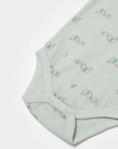 Bibaby Biorganic Waffle I Love My Mama Kısa Kol Body 56982 Bej-Mint