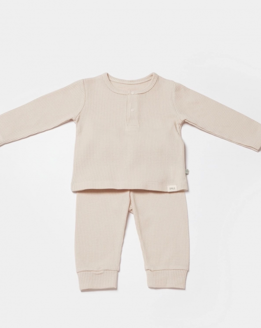 Bibaby Biorganic Waffle Smile 2'Li Takım 59785 Bej