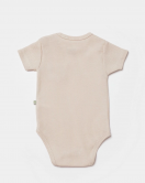 Bibaby Biorganic Waffle Smile Kısa Kol Bebek Body 56987 Bej