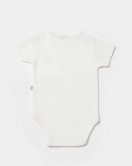 Bibaby Biorganic Waffle Smile Kısa Kol Bebek Body 56987 Ekru