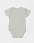 Bibaby Biorganic Waffle Smile Kısa Kol Bebek Body 56987 Mint