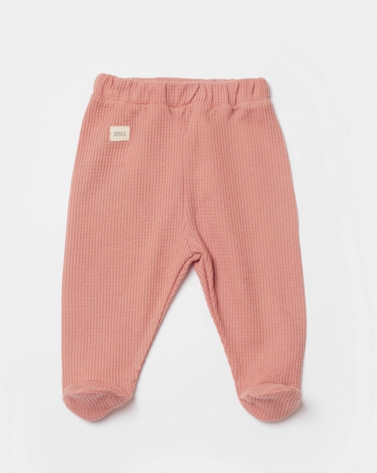 Bibaby Biorganic Waffle Smile Patikli Pantolon 57899 Red-Brown