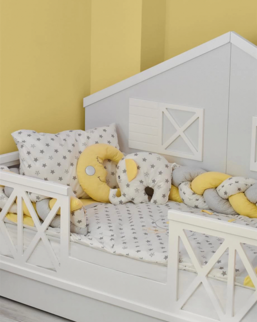 Bibaby Elephant Saç Örgü Montessori Uyku Seti 69113 Sarı