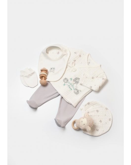 Bibaby Lamb Friends 5'Li Hastane Çıkış Seti 62346 Gri