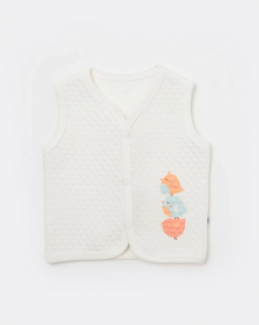 Bibaby Lovely Bird Kapitone Yelek 61480 Ekru
