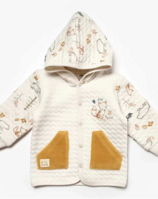 Bibaby Wild Forest Bebek Hırka 61512 Hardal Bej