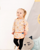 Candar Bunny Desenli Sıvı Geçirmez Uzun Kol Aktivite Ve Mama Önlüğü 6-24 Ay