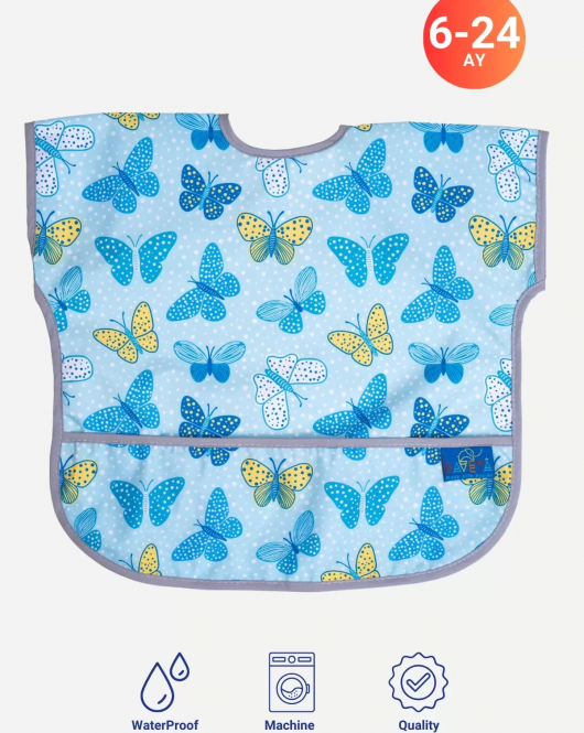 Candar Butterfly Kolsuz Sıvı Geçirmez Aktivite Ve Mama Önlüğü 6-24 Ay