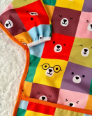 Candar Kare Ayılar Desenli Sıvı Geçirmez Unisex Aktivite Ve Mama Önlüğü 6-24 Ay