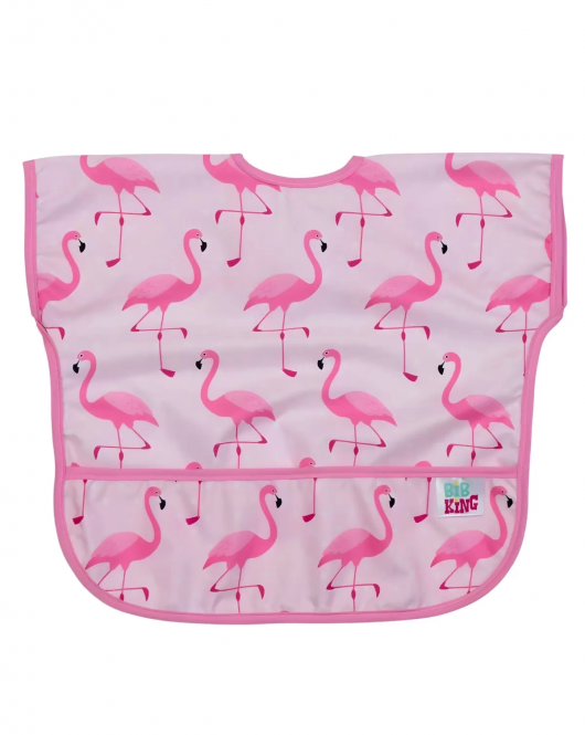 Candar Pembe Flamingo Kolsuz Sıvı Geçirmez Aktivite Ve Mama Önlüğü 6-24 Ay