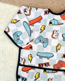 Candar Play Desenli Sıvı Geçirmez Unisex Aktivite Ve Mama Önlüğü 6-24 Ay