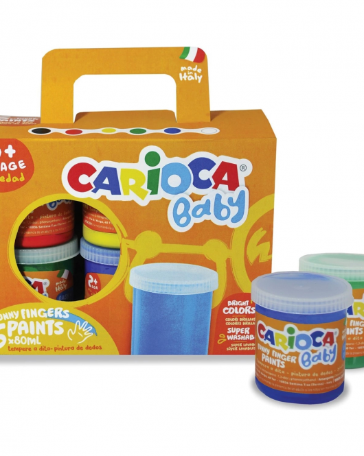 Carioca Bebek Parmak Boyası 6'Lı 6x80 ml Süper Yıkanabilir +2 Yaş