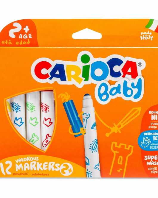Carioca Jumbo Bebek Süper Yıkanabilir Keçeli Boya Kalemi 12'Li