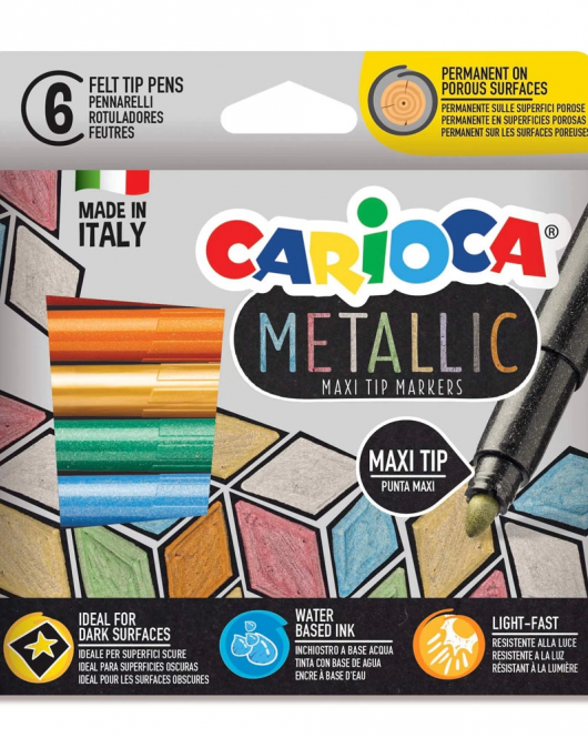 Carioca Metalik Jumbo Keçeli Kalem 6'Lı