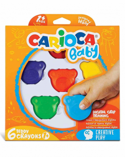 Carioca Teddy Bebek Crayons 6'Lı + 1 Yaş