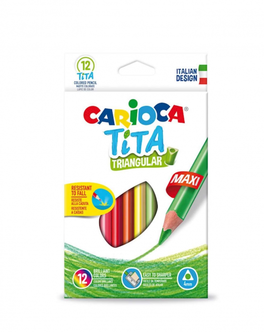 Carioca Tita Maxi Üçgen Kuru Boya Kalemi 12'Li