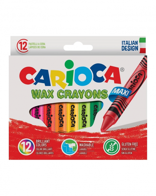 Carioca Wax Maxi Yıkanabilir Pastel Boya Kalemi 12'Li
