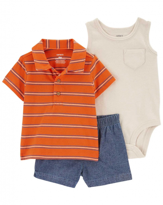 Carter's Erkek Bebek Alt Üst 3'Lü Set 1Q482510 Karışık Renkli
