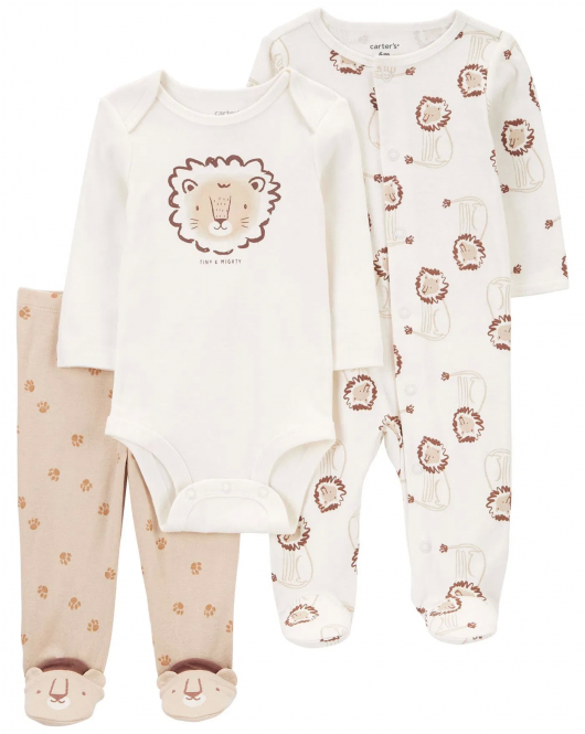 Carter's Erkek Bebek Tulum Body Pantolon Set 3'lü Paket 1R038310 Renkli