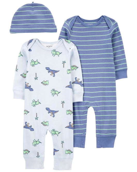 Carter's Erkek Bebek Tulum Set 3'lü Paket 1R038410 Mavi