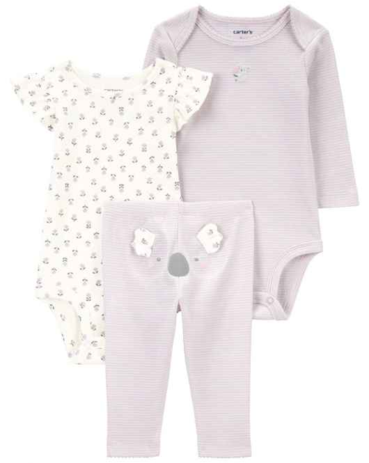 Carter's Kız Bebek Body Pantolon Set 3'Lü Paket 1R034810 Renkli