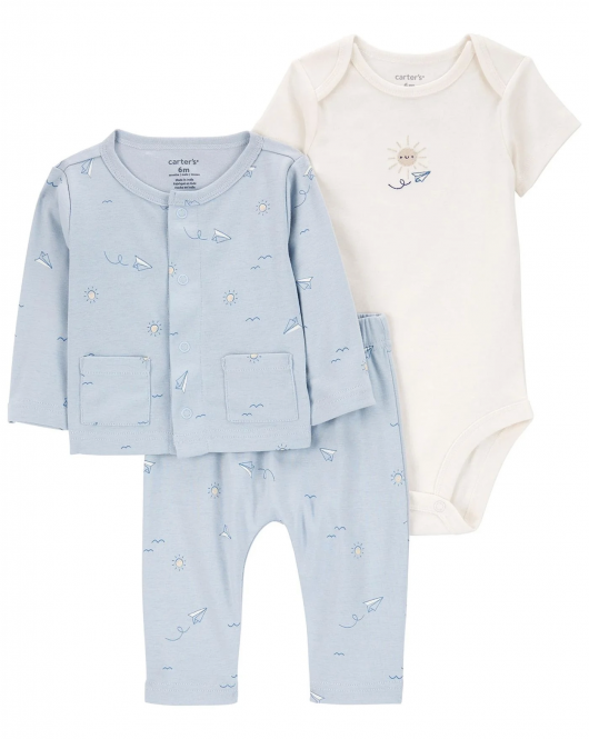 Carter's Layette Erkek Bebek 3'Lü Hırkalı Set 1P599710 Karışık Renkli