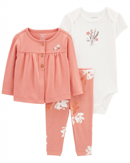 Carter's Layette Kız Bebek 3'Lü Hırkalı Set 1P559210 Karışık Renkli