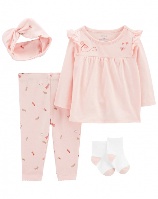 Carter's Layette Kız Bebek 4'Lü Set 1P559310 Karışık Renkli