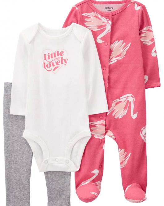 Carter's Layette Kız Bebek Tulumlu Set 1P924710 Pembe