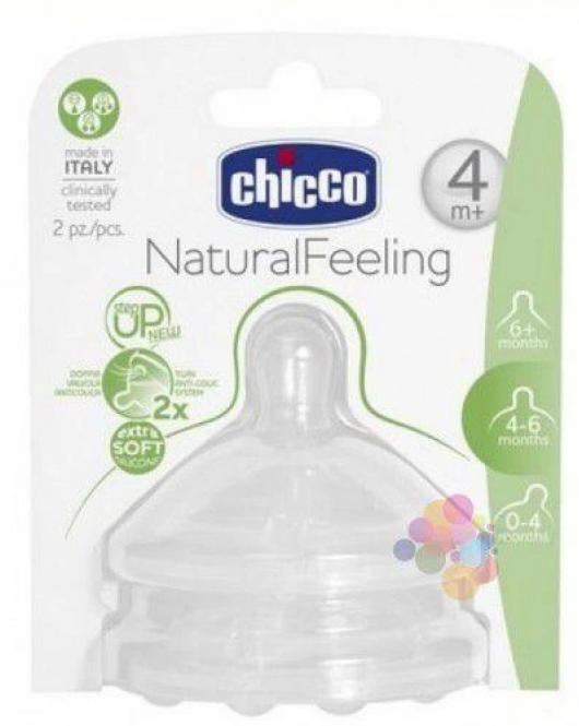 Chicco NaturalFeeling Biberon Emziği 4 Ay+ Akış Ayarlı 2li