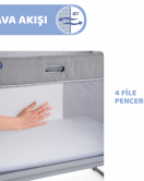 Chicco Next2Me Forever Anne Yanı Beşik Ash Grey Cross Collection