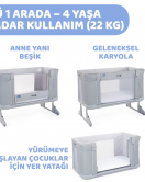 Chicco Next2Me Forever Anne Yanı Beşik Slate Grey