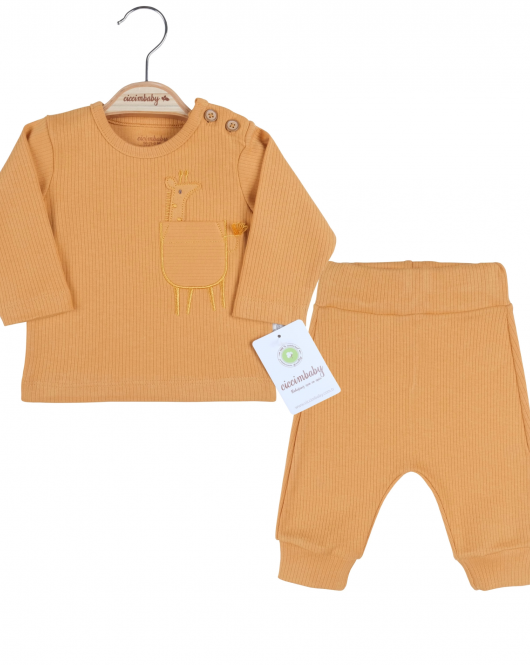 Ciccim Baby 4782 Zürafa Cepli Ribanalı 2li Takım Tarçın