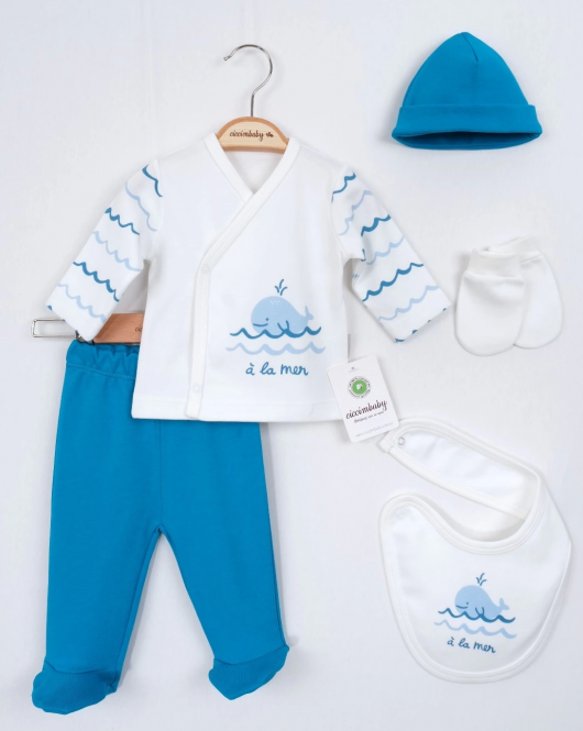 Ciccim Baby Balina 5'li Zıbın Set 4699 Koyu Mavi