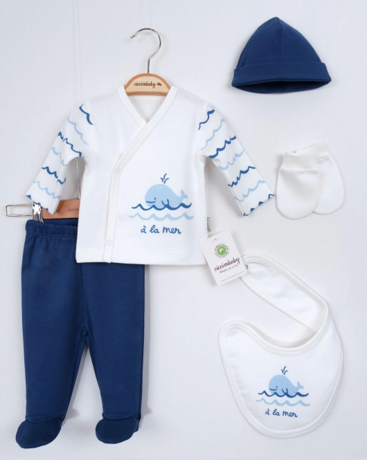 Ciccim Baby Balina 5'Li Zıbın Set 4699 Lacivert
