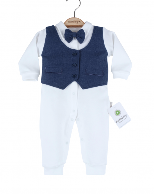 Ciccim Baby Keten Yelekli Tulum 4799 İndigo