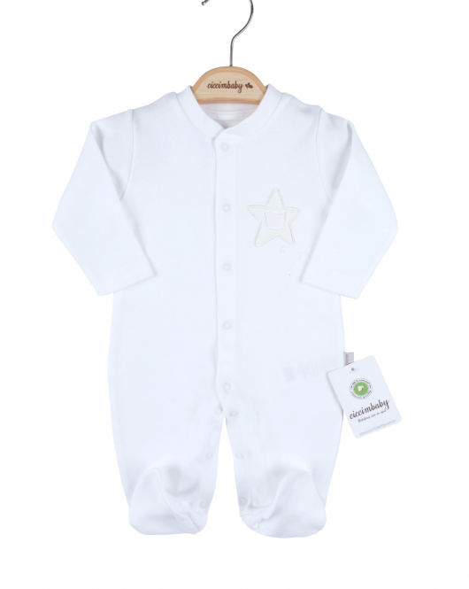 Ciccim Baby Yıldızlı Ayıcık Patikli Tulum 4807 Ekru