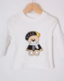 Çizgili Bear Desenli 3'lü Erkek Bebek Takımı
